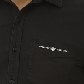 Equestrian Elegance Bar with Pearl Sterling Silver Brooch TBC077